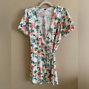 Old Navy Brand Floral Flannel Wrap Dress - Size L